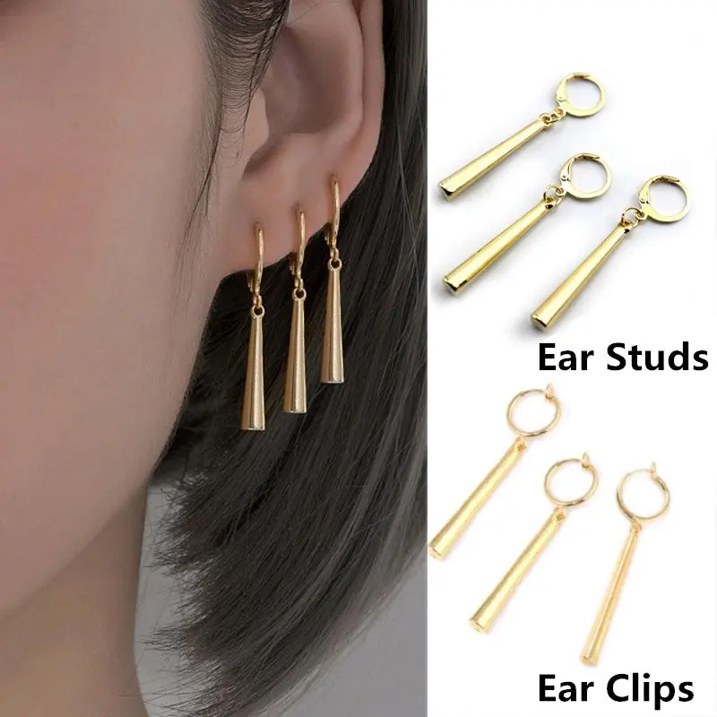 Kiss Jewelry Unisex 3Pcs/set Anime Cosplay Earrings Prop for Women Men Long Column Pendant Drop Earrings Ear Clip Friends Gift
