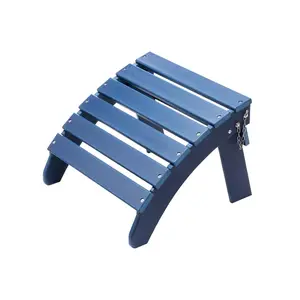 VEVOR Adirondack Ottoman, 18.7Lx 18.9Wx 13.8H Inch HDPE Plastic Folding Adirondack Ottoman, Weather-Resistant Foot Rest for Adirondack Chair, Widely Used for Outside Porch Pool Lawn Backyard, Blue