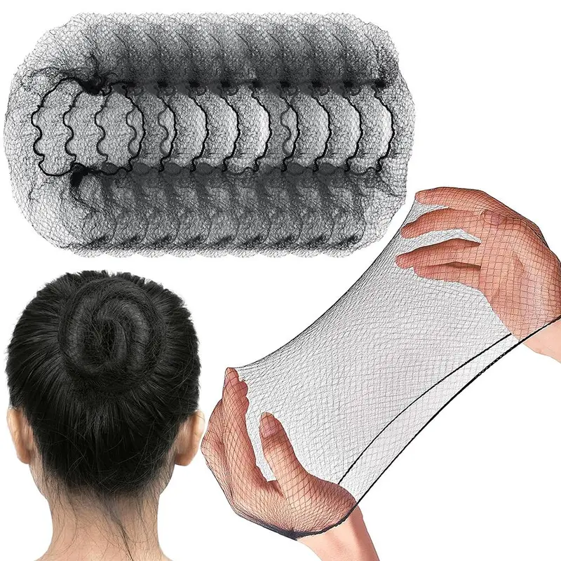 Elastic Hair Net, 100pcs/set Invisible Elastic Hair Wig Net, Heatless Styling Tool, Heatless Hair Care for, Dining, Ballet, Sleep, Women & Girls