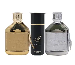 Dumont Nitro Gold + Ahmed Al Maghribi Kaaf Noir + Dumont Nitro Elixir Bundle 3.4oz Extrait De Parfum – Unisex Perfume