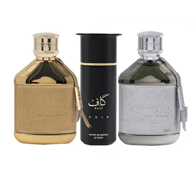 Dumont Nitro Gold + Ahmed Al Maghribi Kaaf Noir + Dumont Nitro Elixir Bundle 3.4oz Extrait De Parfum – Unisex Perfume