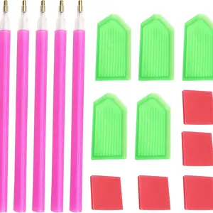 15 Piece Diamond Painting Tool Set, Includes Drill Pen Handle and Tray, 5D Diamond Painting Accessories, Suitable for Kids and Adults, Diamond Art Tools ()