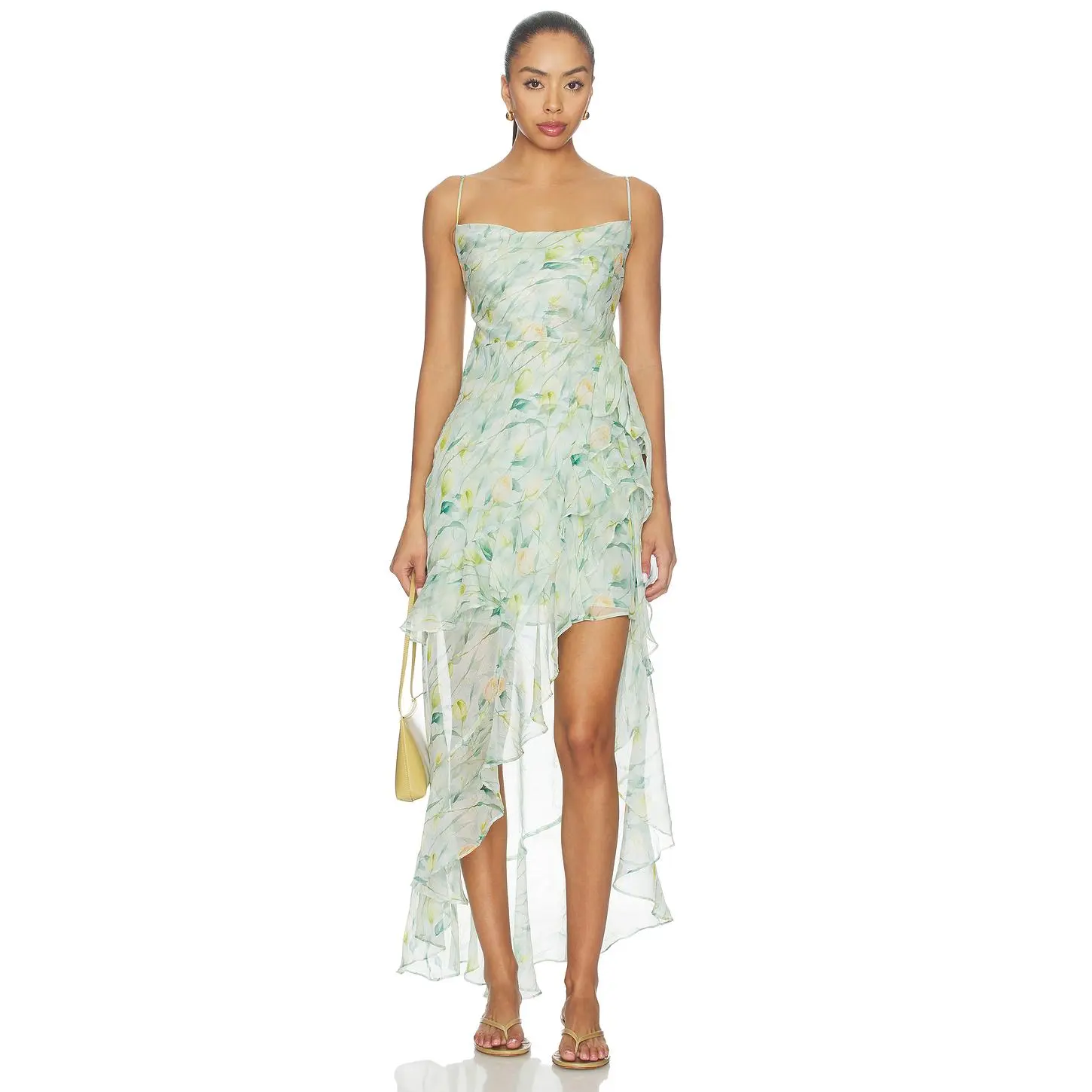 ASTR the Label Candace Dress in Green Floral