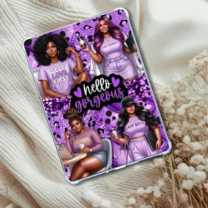 Hello Curvy Melanin Girls Kindle Insert: Purple Bookish eReader Decor