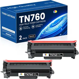 TN760 TN-760 Toner  High Yield Black Replacement for  TN760 TN-760 MFCL2750DW HLL2390DW MFCL2710DW HL-L2350DW Printer Ink, TN7602PK