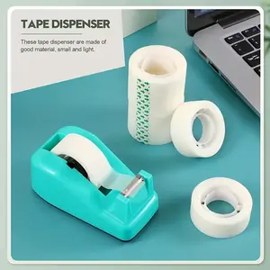 Desktop Tape Dispenser with 1 Roll Transparent Tape, Desktop Tape Dispenser for Office Home Use, Packaging Supplies