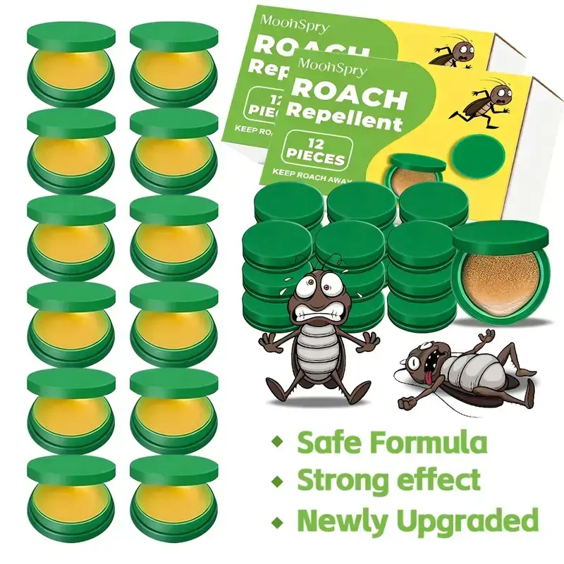MoonSpry Indoor Dormitory Household Pest Control Box Kit - Roach Repellent, Cockroach Gel Bait Killer, Rodent Repellent Pouch, Multi-Surface Microfiber Floor Mop