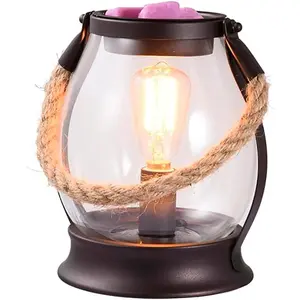 Electric Wax Melting Heater,Edison Bulb Wax Heater,Heater for Scented Wax,Oil Burner for perfumes,Home Decor (Retro, Twine Handle)