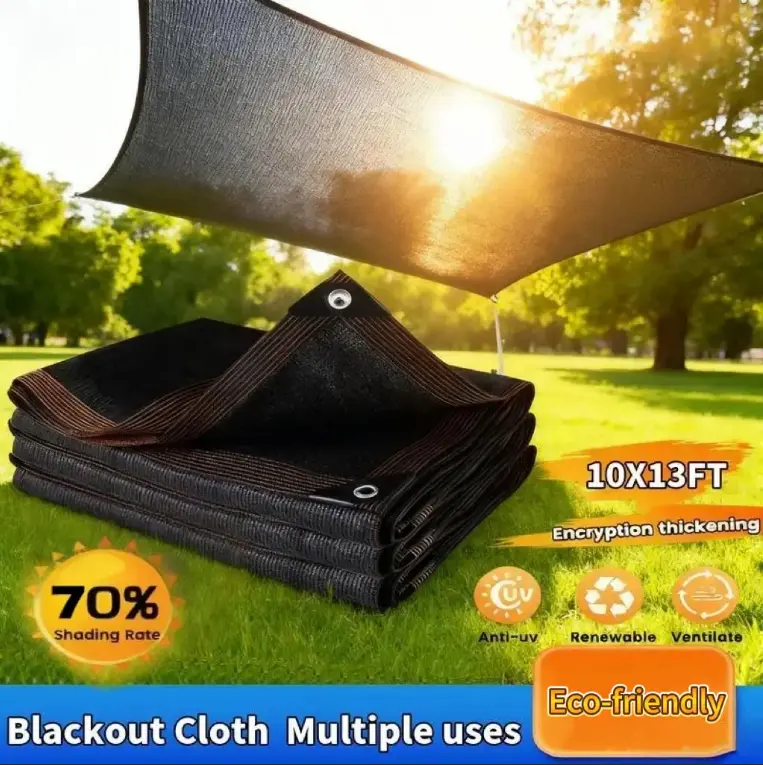 Upgraded UV-Resistant Sunshade Netting with Grommets, 10x13 FT Woven Plastic Mesh, 70% Sun Blocking Breathable Shaded Canopy for Garden, Patio Privacy, Greenhouse Home Supplies