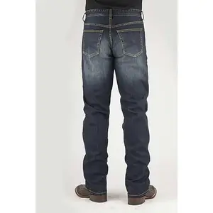 Stetson 1210 Straight Fit with X Pocket (Dark Wash) - Men's Jeans