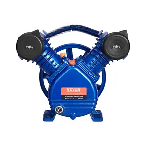 VEVOR Air Compressor Pump Head,  3HP 6.25CFM @ 90PSI, Twin Cylinder Oil Lubricated Air Compressor Piston Pump Head, Single Stage V-Type Cast Iron Air Compressor Pump Replacement with Max. 116PSI Pressure