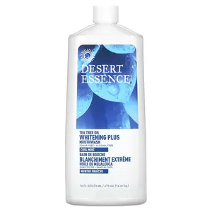Desert Essence Tea Tree Oil, Whitening Plus Mouthwash, Cool Mint, 16 fl oz (473 ml)