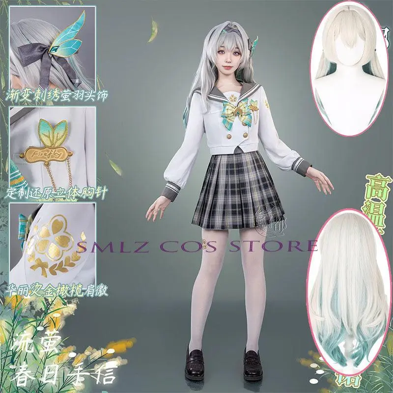 Spring Day Firefly Cosplay Honkai: Star Rail Cosplay Firefly Summer JK Sailor Uniform Suit Party Play Outfit for Girl Woman