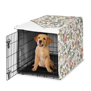 Sweet Jojo Designs 36in. Medium Dog Crate Cover (Boho Vintage Floral) Pet Cage, Kennel Covers (Bohemian, Shabby Chic, Rose, Flower, Elegant, Wildflower, Farmhouse, Blush Pink, Yellow, Green)