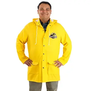 Plus Size Jurassic Park Yellow Raincoat Costume for Adults