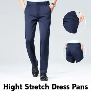 Men’s Stretch Dress/Formal Golf Pants – No Iron Needed, Expandable Waist, Flat Front, Black, Business Casual SpringStatementsRAIMENTRY