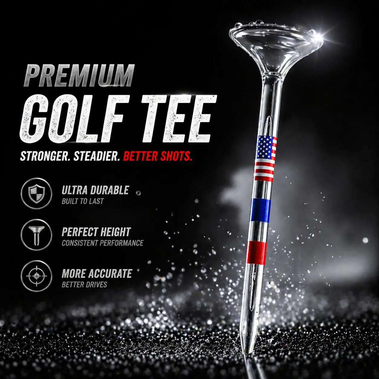 Oversized Head Golf Tees 3 1/4 Inch, Durable Plastic Golf Tees 83mm, Easy Ball Placement Golf Accessories for Practice & Driving Range 30/50pcs