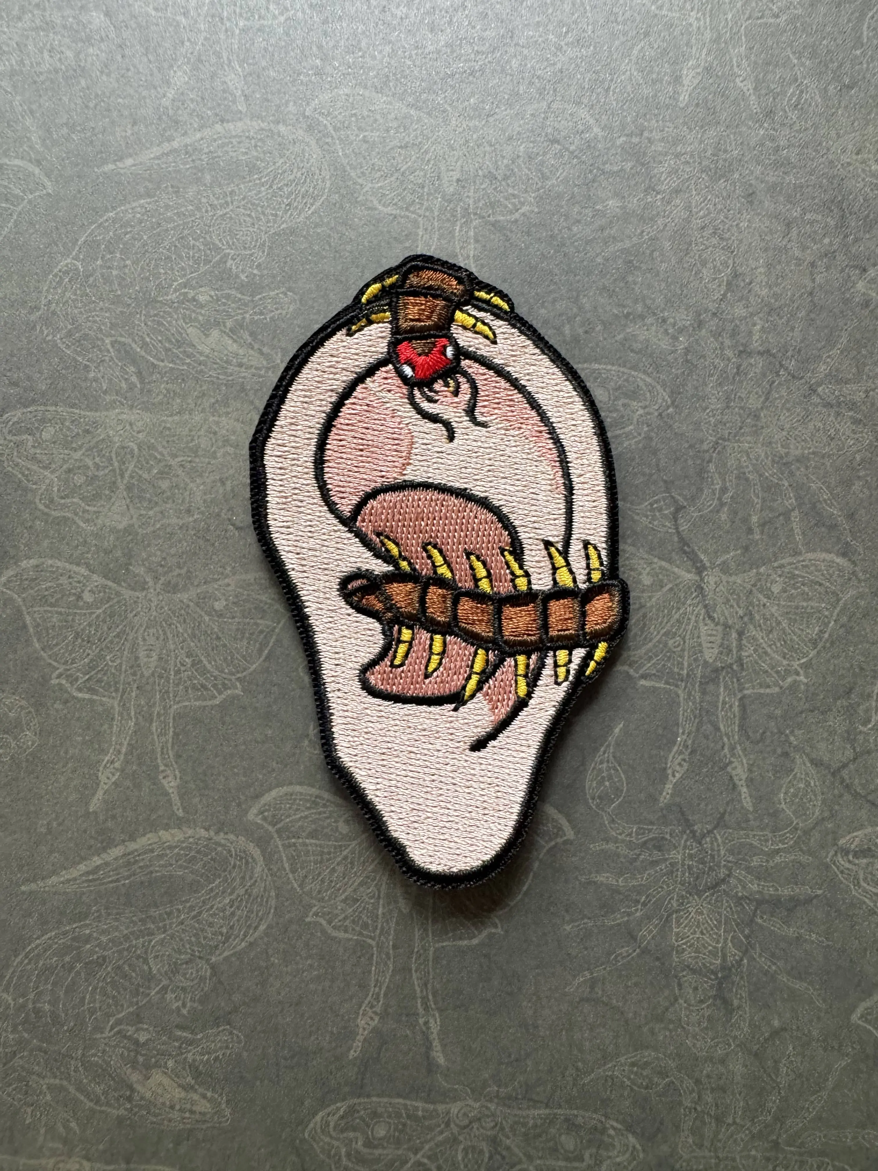 3.5" Ear Centipede Embroidered Iron on Patch