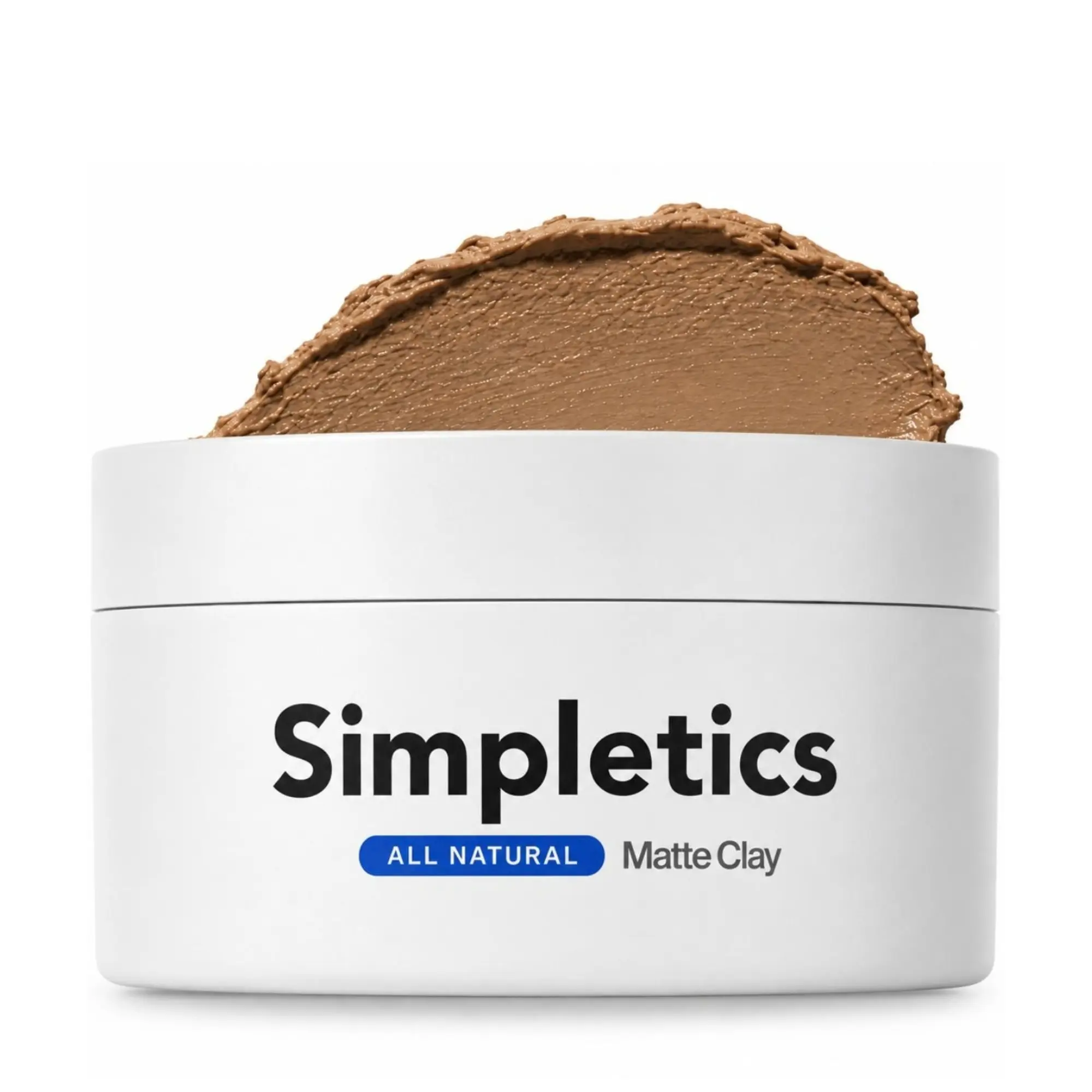 Men's All Natural Hair Clay - 6-Ingredient Matte Styling Haircare Product with Beeswax, Coconut Oil, Vanilla Scented, 2oz, Hydrating, Moisturizing, Gentle Daily Use, Strong Hold, Textured, Non-Greasy, Water-Based, No Harsh Chemicals, Lightweight
