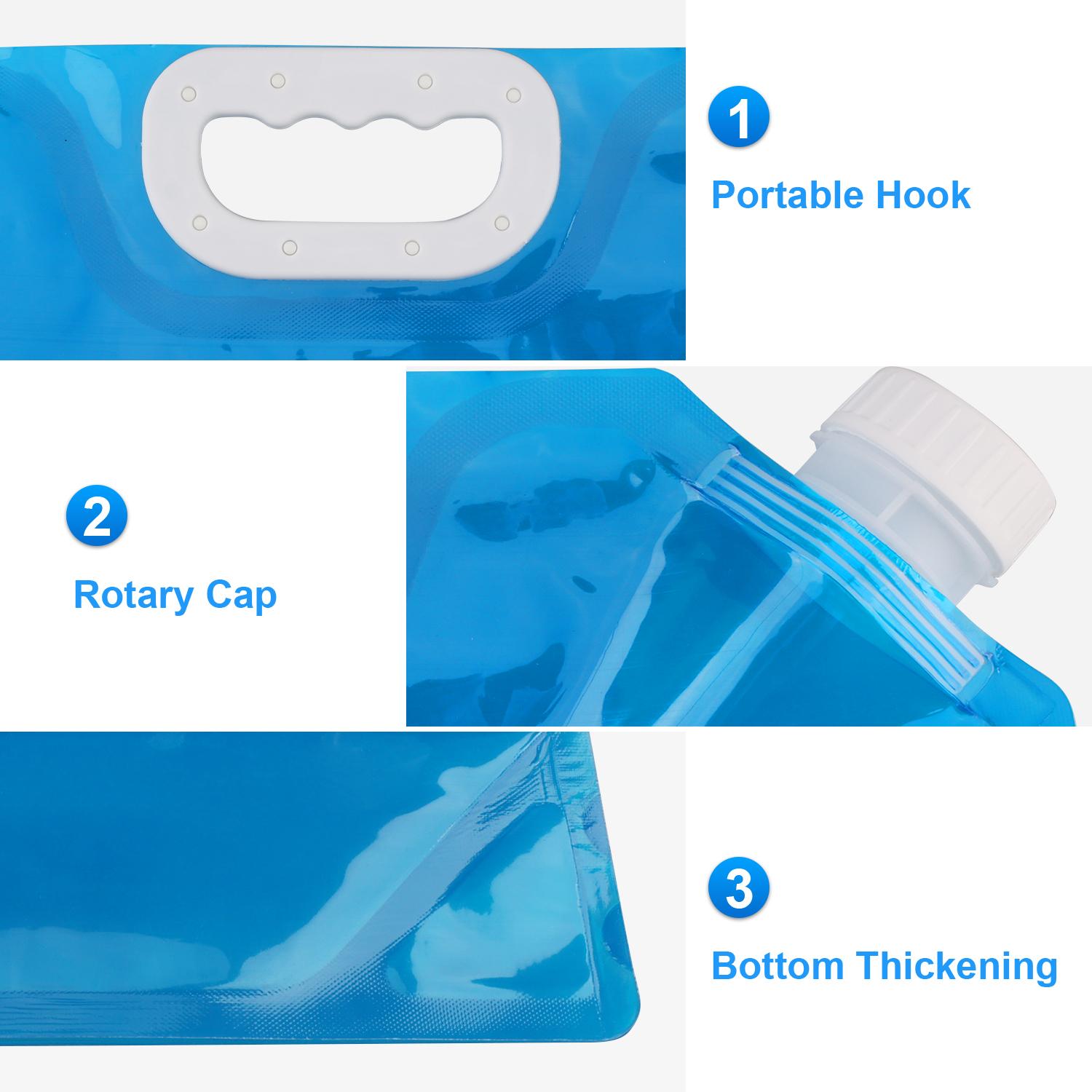 Water Container Bag, Freezable, BPA Free Plastic Water Carrier Tank, Outdoor Folding Water Bag for Sport Camping Riding Mountaineer Backoacking