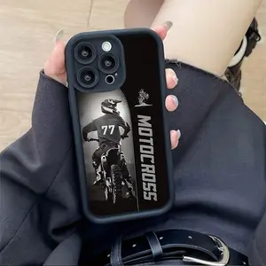 MOTOCROSS Dirt Bike Rider #77-Themed Phone Case, High Quality Protective Phone Case, Cover, Protector, Casing, Suitable for iPhone 17/16/15/14/13/12/11 Pro, Plus, Pro Max, Mini, X, XS,XSMAX, XR and Other Series, Shockproof, Lightweight, TPU Material.