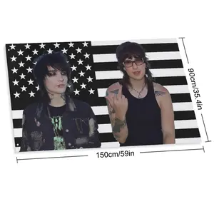 Jake Webber and Johnnie Guilbert Red American Flag 3x5 Ft Funny  Wall Tapestry/ Wall Banner  decor