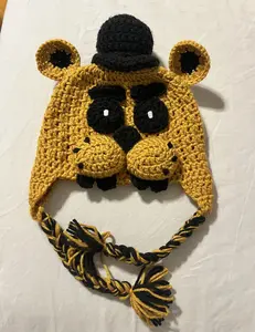 Five Nights at Freddy’s Inspired "Golden Freddy" Crocheted Beanie (Teen–Adult Size)