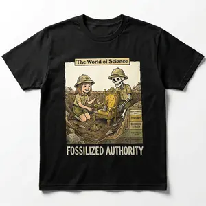 No Kings Protest Tee Fossilized Authority Anti Monarchy Paleontology Funny Graphic Shirt