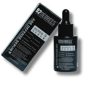 92DEGREES Super 5 Anti-Aging Serum with Hyaluronic Acid, Vitamin C, Collagen – Brightens, Hydrates & Firms Skin