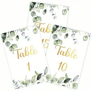 26 Pieces Wedding Table Numbers Cards 1-25 With Head Table Numbers Greenery Eucalyptus Double Sided Cards Party Centerpiece For Wedding Reception Baby Shower Birthday Bridal Party