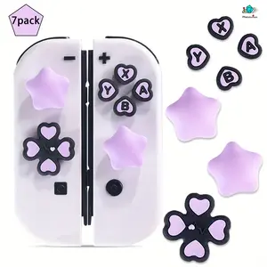 Cross D-Pad Button Caps Thumb Grips for Switch 2 2025,Soft ABXY Buttons Sticker Joystick Cover Caps for Switch 2