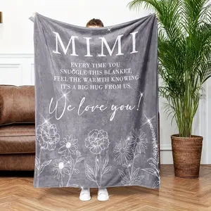 1pc Mimi gift, Mimi blanket gift, Mimi birthday gift, Mimi Mother's Day Christmas gift, Mimi warm and soft flannel blanket gift, sofa blanket, throw blanket