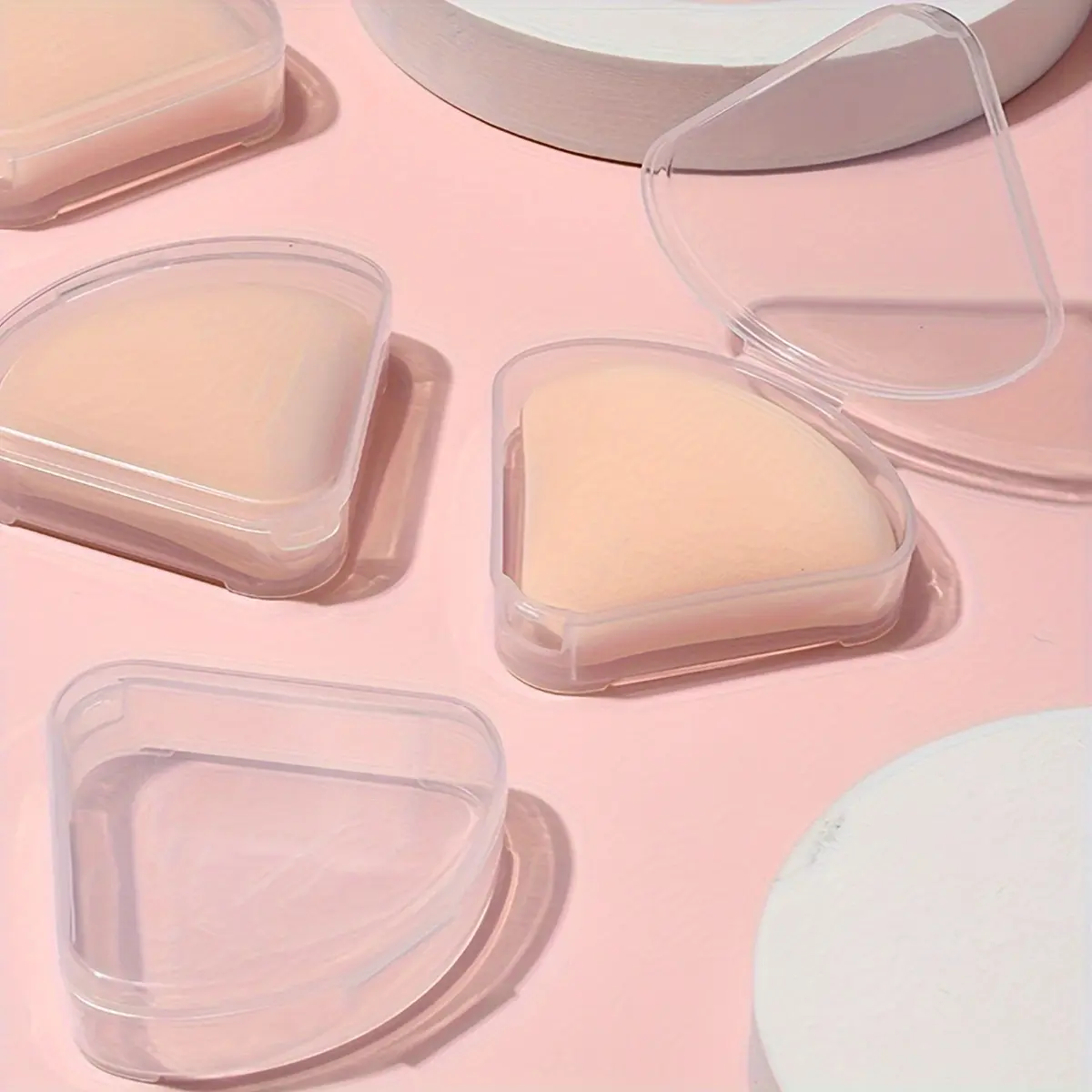 1PC Petal puff storage box, convenient travel storage box for beauty puffs, Makeup accessories organizer
