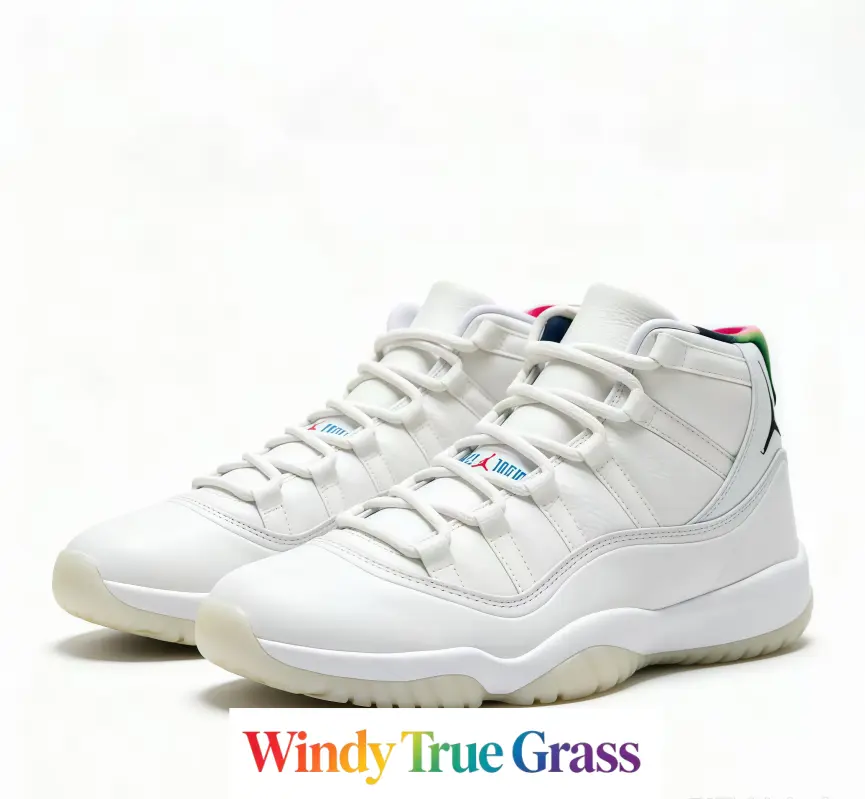 Printed Emboss Leather Basketball Kicks, Gloss White Rainbow Trim High-Top With Reinforced Laces, Impact Cushion & Translucent Rubber Sole, With New Shoe Box, Daily Commute Street Fashion Light Fitness