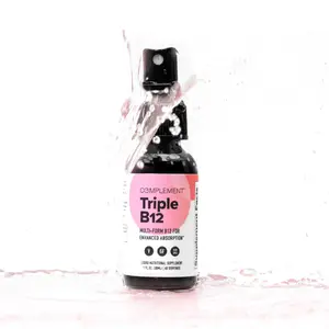 Multi-Form B12 for Energy, Mood, & Cellular Health – Methyl, Adenosyl & Hydroxo B12 Complex | COMPLEMENT Triple B12 – Vegan Liquid Formula – 60 Servings