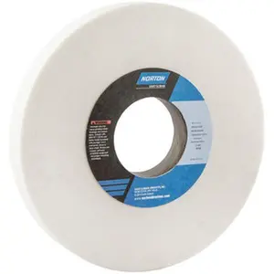 Norton 10" Diam x 3" Hole x 1" Thick, I Hardness, 60 Grit Surface Grinding Wheel Aluminum Oxide, Type 1, Medium Grade, 2,485 Max RPM, Vitrified Bond, No Recess 66253160898