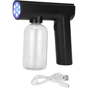 Portable Nanometer, Electric Mist Sprayer, Multifunctional Electric Fogger, Cleaning Sprayer, Rechargeable Mini Spray for Home Office School Hotel Nanometer Machine, Black