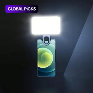 3 Color Temperature Adjustable LED Selfie Light, USB Rechargeable Clip on Phone Computer, Portable Mini Fill Light for Video Conference Vlog Makeup, Cell Phone Light