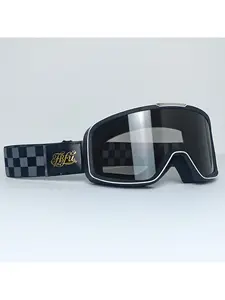 Unisex fashion goggles, latest men's motorcycle goggles, Dirt Bike Goggles, Motocross Goggles, adjustable windproof skiing goggles, TPU material, off-road sunglasses, safety protection, retro driving glasses