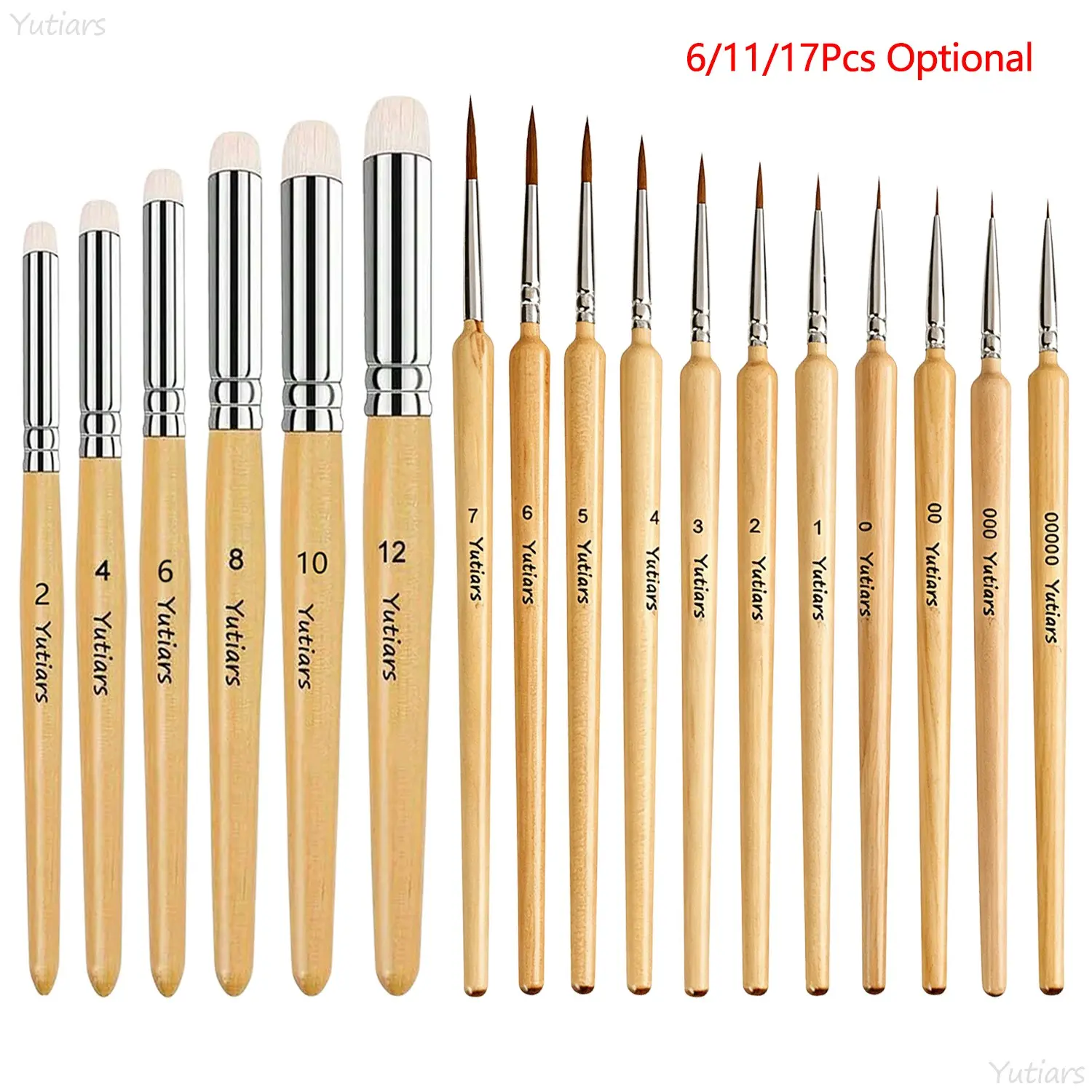 Yutiars Miniature Fine Detail Paint Brushes Set 6 11 17 Pieces Ultra Thin Precision Tip Tiny Art Brushes Professional Grade Painting Tools Art Painting Supplies for Oil Acrylic Watercolor Gouache Art Creation