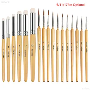 Yutiars Miniature Fine Detail Paint Brushes Set 6 11 17 Pieces Ultra Thin Precision Tip Tiny Art Brushes Professional Grade Painting Tools for Oil Acrylic Watercolor Gouache Art Creation