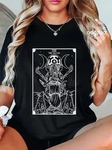 100% Cotton Hecate Triple Moon Goddess Witch Hekate Wheel Tarot Card T-Shirt Christ Christian Tops
