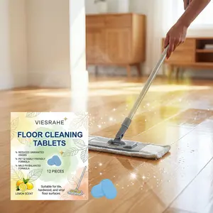 36Pcs Hard Floor Cleaner Tablets, Dissolvable Pre-Measured Deep Cleaning Cleaning Solution for Tile, Hardwood, Vinyl, Compatible with Robot Mops and Wet Dry Vacuums, Fresh Lemon Scent