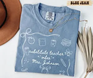 Comfort Colors Substitute Teacher TShirt | Custom Substitute Tee | Personalized Substitute Teacher T-shirt