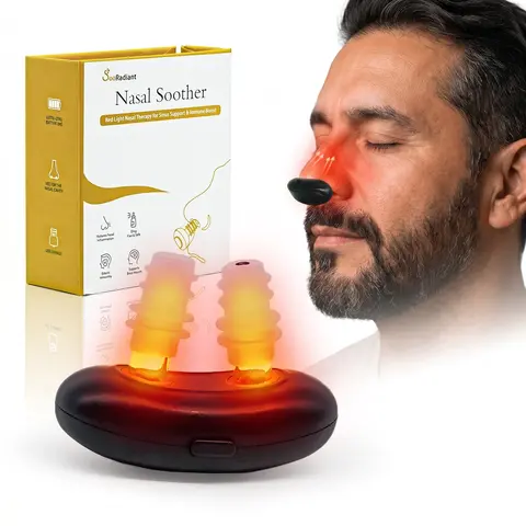 SooRadiant Upgraded Red Light Nasal Soother – For Dry Nose & Seasonal DisComfort – 650nm Red Light – USB Rechargeable-Gifts for Family