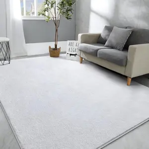 White Large Soft Modern Area Rugs for Living Room Bedroom,  Thickened Memory Foam Indoor Solid Minimalist Carpets, Non-Slip Comfy Rug for Boys Girls Nursery Room Home Decor, 4x6,,5x8,6x9 Feet