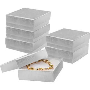 Jewelry Gift Boxes 6 Pack 3.5x3.5x1 inch Cardboard Jewelry Box, Filled Small Gift Boxes With Lids| For Earring, Bracelet, Necklace, Gift Card Boxes For Presents