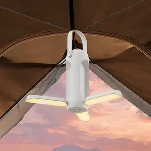 1pc New Foldable Outdoor Camping Lantern, Large Capacity Lighting, Portable USB Rechargeable, Tent Camping Light