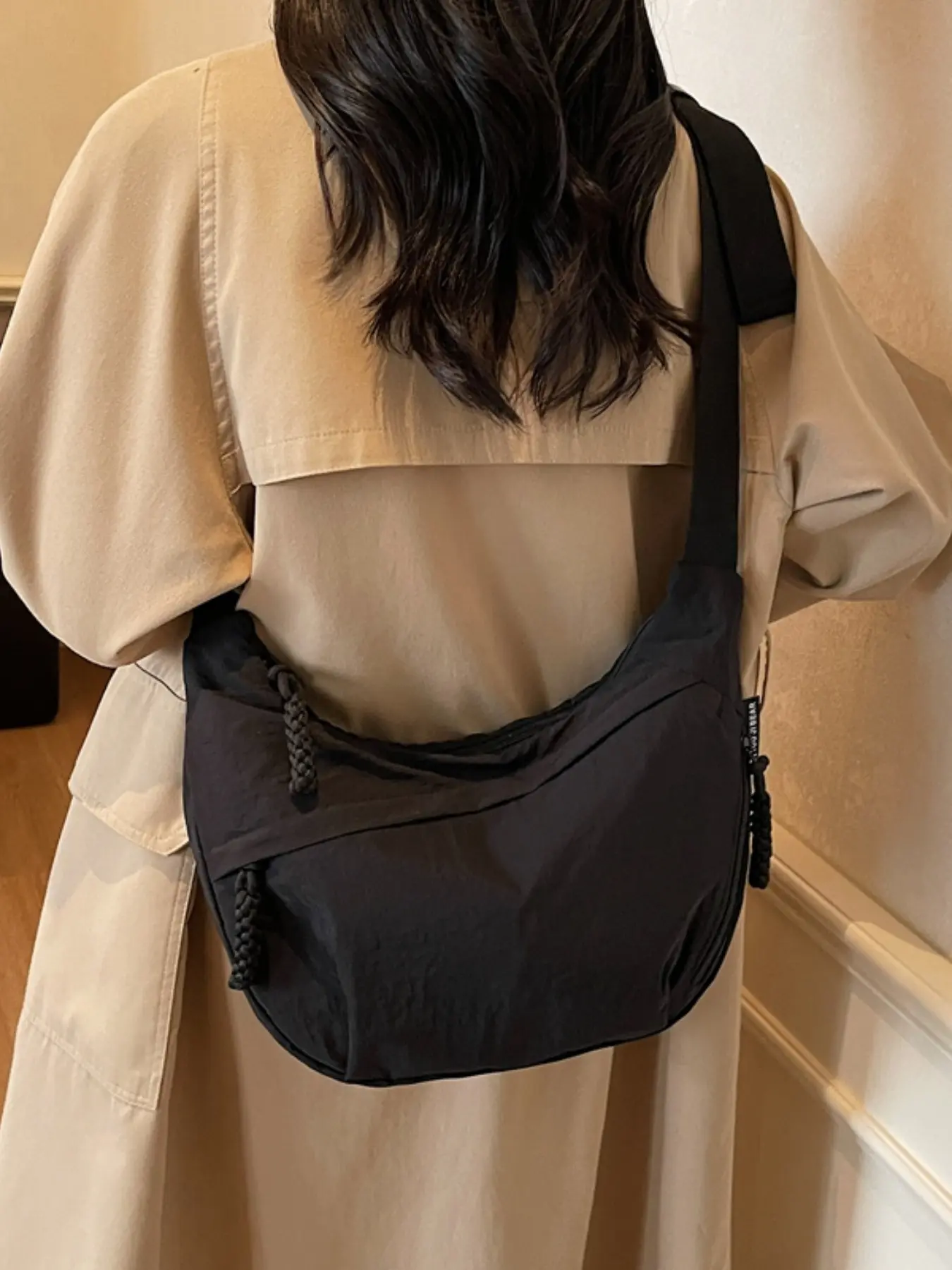 Women's Lightweight Dumpling Bag, Large Capacity Casual Crossbody Bag, Versatile Simple Elegant Commuter Bag, Adjustable Shoulder Strap