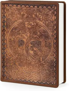 STORE INDYA Handcrafted Leather Bound Diary Vintage Tree of Life Embossed Journal Travel Notebook Organizer 96 Eco-Friendly Unlined Pages Light Tan Handmade Writing Book 8 x 6